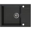 Sink Quality Sink55, kuchynský granitový drez 620x460x215 mm + grafitový sifón, čierna, SKQ-SINK.C.1KKO.XB