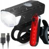 Sada USB batérií. vodotesná cyklistická lampa + zadné svetlo 5000K