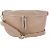 TALIANSKE Bedrová (belt bag) stredná kožená kabelka ľadvinka Talianska Tinka smutná ružová