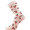 Dievčenské ponožky Jahody - 35-38 / bledoružová