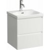 Laufen Lani - skrinka pod umývadlo 50 cm s dvoma zásuvkami, biela lesklá