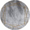 Dywany Łuszczów , Kusový koberec Emerald 1022 grey and gold kruh, 200x200 (priemer) kruh, šedá, chodba / predsieň