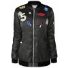 Fashionweek Dámska Bunda bomber s výšivkou MILITARY F122 Farba: Čierna, Veľkosť: L
