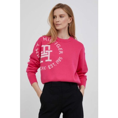 Tommy Hilfiger Bavlnený sveter ružová