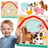 Tooky toy Montessori puzzle Viacvrstvové doskové zvieratká na farme