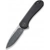 We Knife WE18062X-DS1 Elementum vreckový nôž 7,5 cm, damašek, čierna, titán