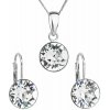 Súprava šperkov s kryštálmi Swarovski náušnice a prívesok biele okrúhle 39140.1 Kryštál