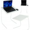 Multifunkčný stôl na notebook nastaviteľný 69 cm biely