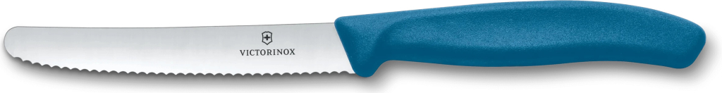 Victorinox 6.7832.C1 nôž na paradajky a salámu, 11 cm, zúbkovaná oblá čepeľ, modrý