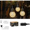Záhradná girlanda 10 m, 10 LED teplá biela, IP44 s úchytmi, 5 V