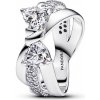 Prekrížený prsteň PANDORA Trblietavá mašlička 50 193553C01-50