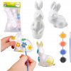 LEAN TOYS Veľkonočná sada na maľovanie so 4 farbami a štetcom – 2 zajačiky