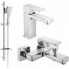 Sada batérií MEXEN CETUS umývadlová batéria + vaňová batéria so sprchou chróm