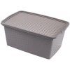 Plastový úložný box s vekom HEIDRUN 20l Možnosť: WHITE