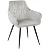 Jedálenská stolička ETIENNE zamatová svetlosivá ALL 847337