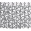 Sehlbach Vitrážová záclona so skrytými pútkami, kvety, biela, 140 x 80 cm