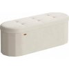 Lavica SONGMICS s úložným priestorom, úložný box, 38 x 110 x 38 cm, krémovo biela