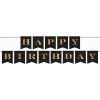 Narodeninový baner čierno-zlatý Happy Birthday