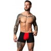 Male Power Hot Mesh Pouch Short čierno-červené sieťkové šortky