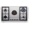 Klarstein MultiChef 5 Hot Plate, elektrická a plynová varná doska, 5 varných zón, 4 horáky, 1 elektrická platňa (CP11-M.C5-HotPlat-SS)