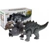 LEAN TOYS Dinosaurus Triceratops na batérie - sivý