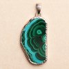Nefertitis Malachit v chryzokole plátok prívesok striebro Ag 925 P12 NF56700 - 3,7 cm,10,9 g