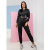 Čierna dámska dvojdielna oversize športová súprava Bolf 8C78