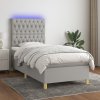 Box spring postel s matrací a LED světle šedá 80x200 cm textil Šedá 3135629