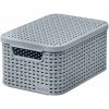 Košík s vekom Curver® STYLE S, sivý, s vekom, 19.8x29.1x14.2 cm