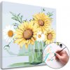 Maľovanie podľa čísel MARGARÉTKY A SLNEČNICE – nízka náročnosť 50x50 cm
