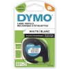 Dymo LetraTag 59422, S0721560, 12mm x 4m, čierna tlač/biely podklad, originálná páska