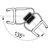 SANSWISS PUR Zvislé magnetické tesnenie 90° na 8mm sklá 52352.KD