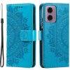 Peňaženkové puzdro Embossing Pattern Mandala Flower modré – Motorola Moto G85 5G