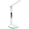 Platinet PDL711RGBW stolná LED lampa stmievateľná, bezdrôtové nabíjanie, hodiny, biela, PLADL711RGBW