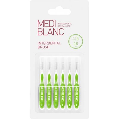 MEDIBLANC Interdental Pick-brush medzizubná kefka 0,8 mm Green 6 ks