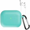 AppleKing silikónový obal s karabínkou a šnúrkou proti strate pre AirPods Pro 3 - tyrkysový - možnosť vrátiť tovar ZADARMO do 30tich dní