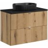 Súprava skrinka Comad Nova Oak NOVA OAK A 82-80-2S, umývadlo Comad Beyond 5 BEYOND 5 BLACK ( E-6564 ), NOVA BLACK B 89-80
