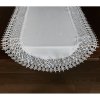 Biely oválny dekoračný behúň s ozdobným lemom biela Šírka 80 cm | Dĺžka 140 cm