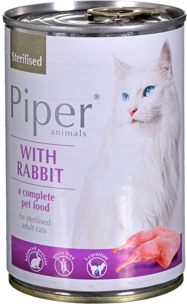 PIPER CAT králik pre sterilizované mačky 400 g
