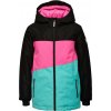 Dievčenská lyžiarska bunda Lewro, DARRYN čierna,tyrkysová,ružová, 116-122