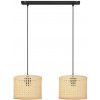 Helam | Luster na lanku ALBA 2xE27/15W/230V ratan/čierna | HE1421