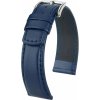 Kaučukový remienok Hirsch Runner L 04002080-2, modrý, teľacia koža/prírodný kaučuk, dĺžka L, Quick Release
