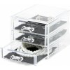 Malý organizér na šperky Compactor - 3 zásuvky, čirý plast RAN6045