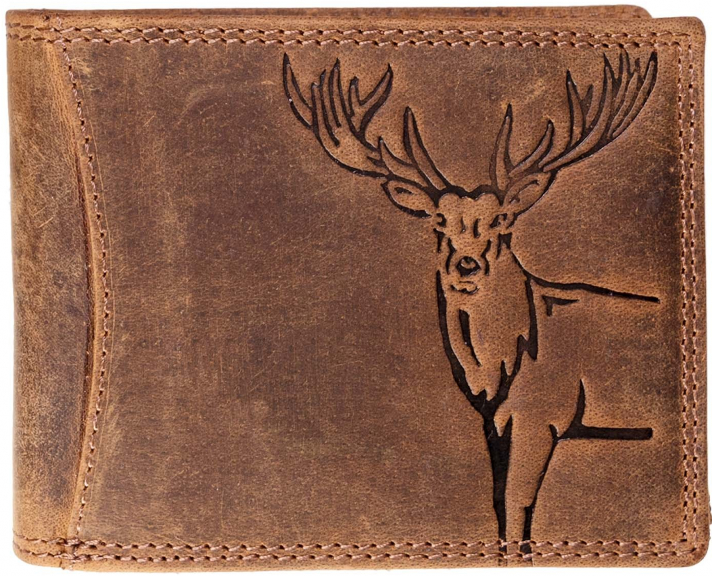 HL Luxusná kožená peňaženka s jeleňom