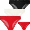 3x Dámske nohavičky Bikini Figy Čipkované Hladké Farebné Jemné MORAJ XL