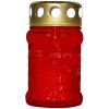 Bispol W002, kahanec s viečkom, sklo, výška 10,5cm, priemer hrdla 5,1cm, doba horenia 10 hodín, 40g, červený