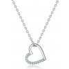 GRACE Silver Jewellery Stříbrný náhrdelník se zirkony Elba - stříbro 925/1000, srdce NH-SCN347/9 Stříbrná 45 cm