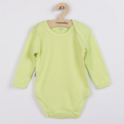 NEW BABY Dojčenské bavlnené body s dlhým rukávom New Baby Pastel zelené