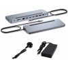 Dokovacia stanica i-tec USB-C Metal Ergonomic 4K 3x Display Docking Station, Power Delivery 100W + USB-C Charger 100W (C31FLAT2PDPRO100W)