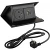 LEGRAND elektrická zásuvka PopUp, 1x 230V FR, 1x USB A+C, čierna matná